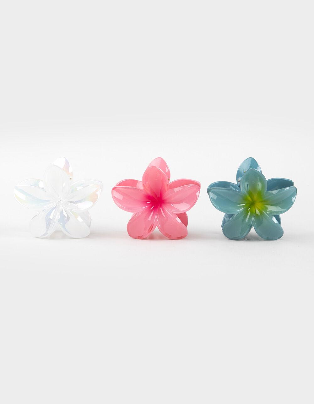 FULL TILT 3 Pack Hibiscus Floral Claw Clips - MULTI Product Image