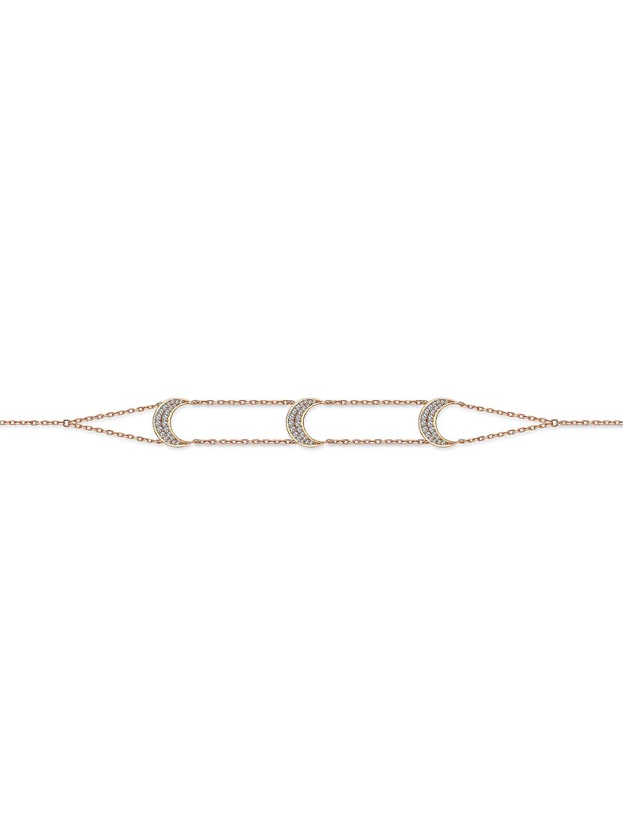 Womens Moonlight 18K Rose Gold & 0.33 TCW Diamond Moon Bracelet Product Image