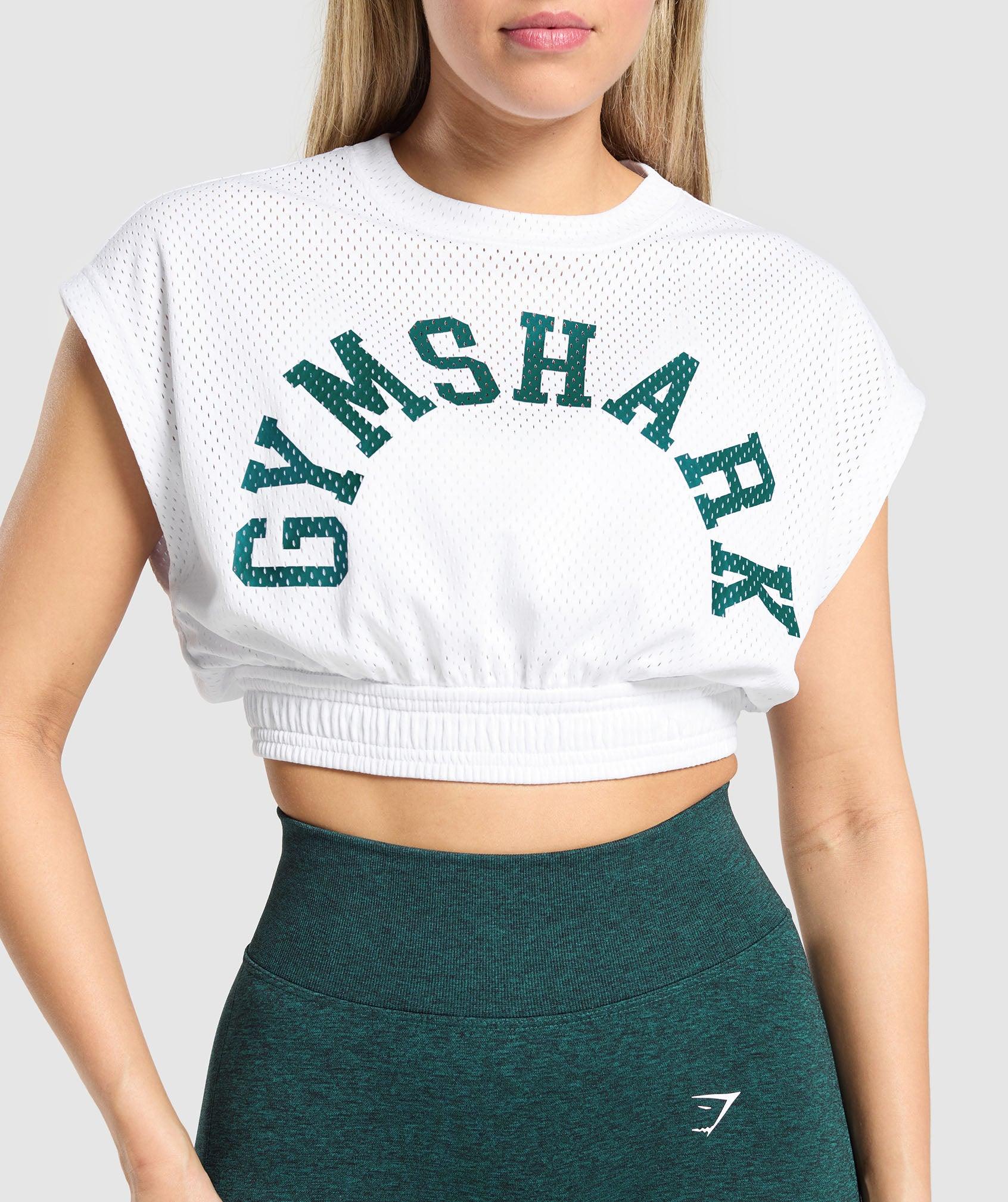 Mesh Graphic Crop Top Product Image