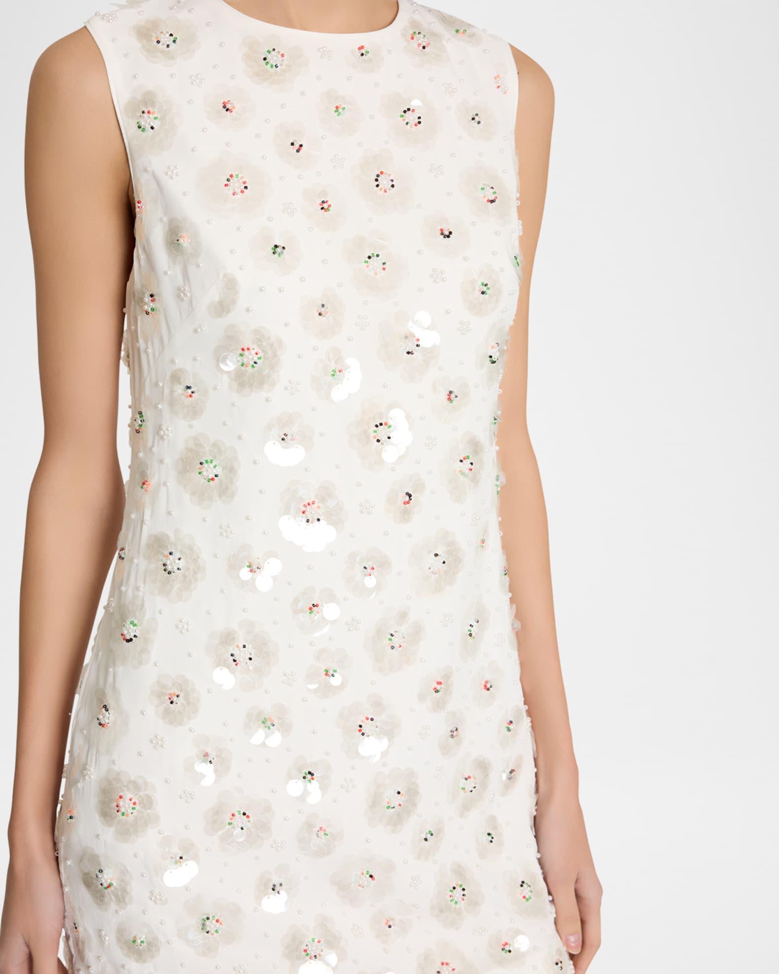 Ivette Beaded Sequin Floral Mini Dress Product Image