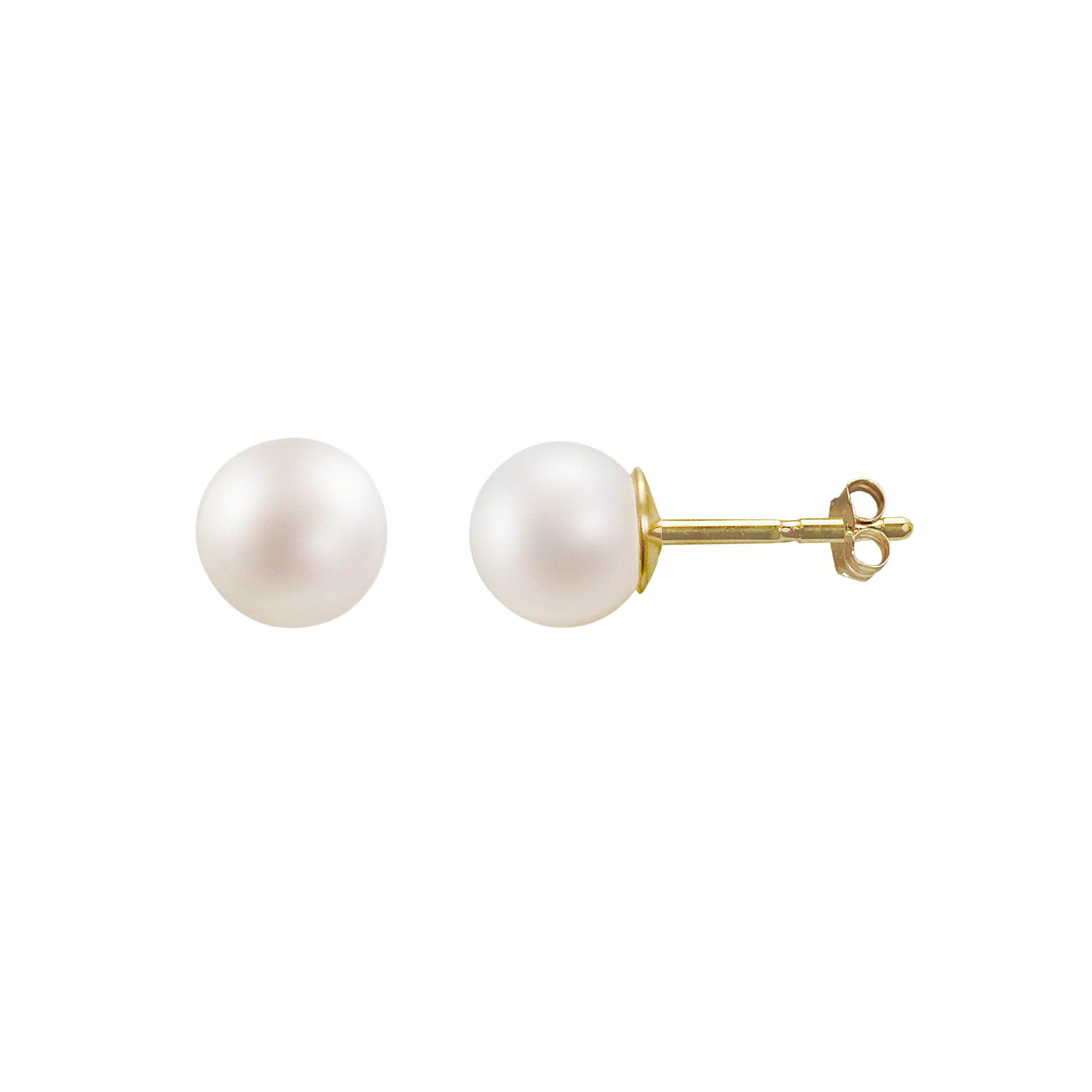 PearLustre by Imperial 10k Gold 8-mm Freshwater Cultured Pearl Stud Earrings, Women's Product Image