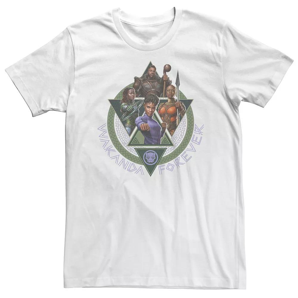 Big & Tall Marvel Wakanda Fover Special Wakanda Squad Shuri Okoye Nakia M Baku Tee, Men's, Size: 4XL Tall, White Product Image