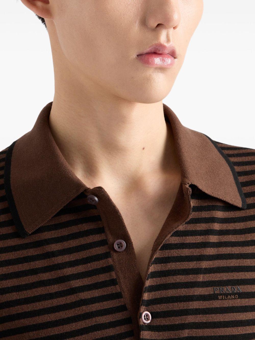 striped cotton polo shirt Product Image