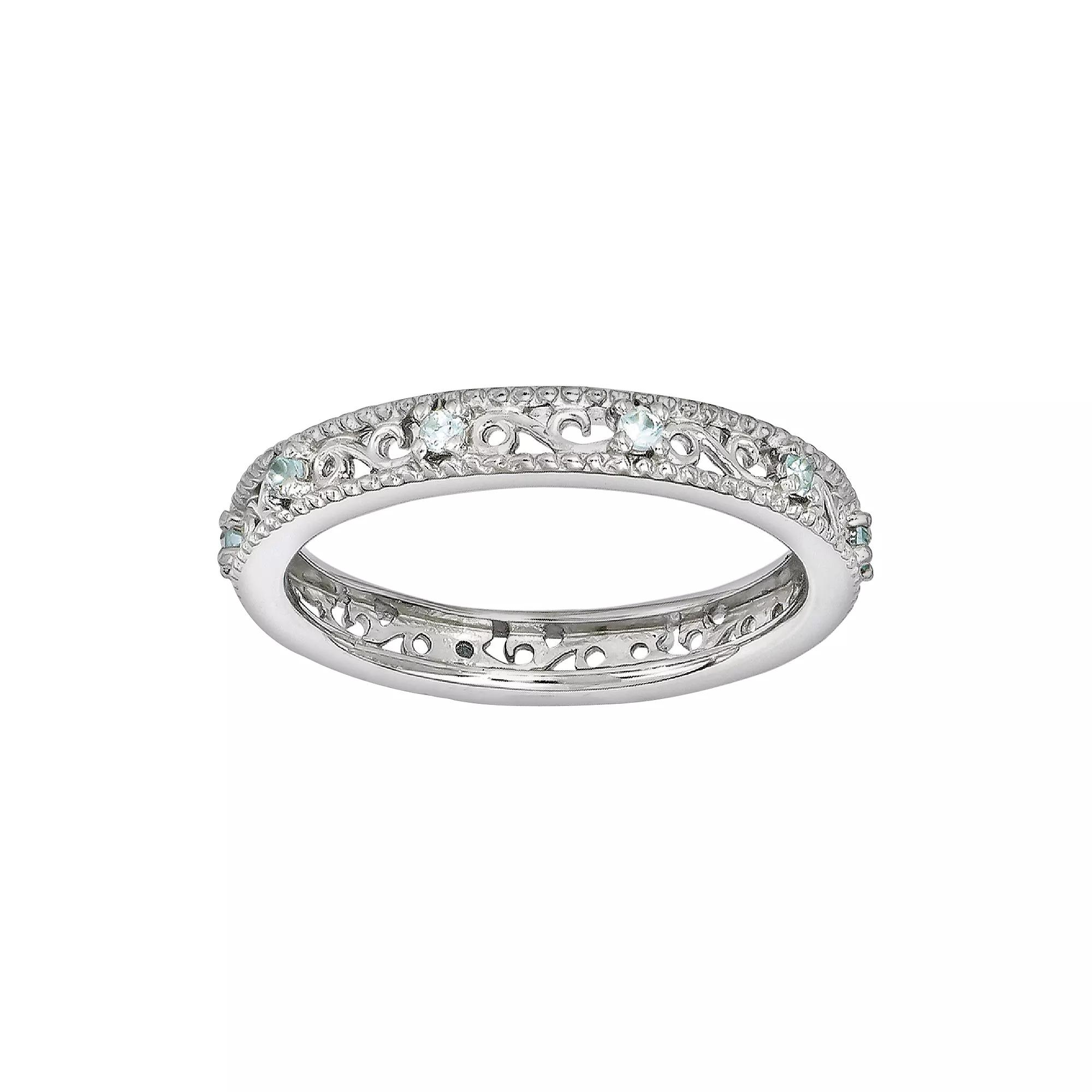 Stacks & Stones Sterling Silver Aquamarine Stack Ring, Women's, Size: 6, Blue Product Image