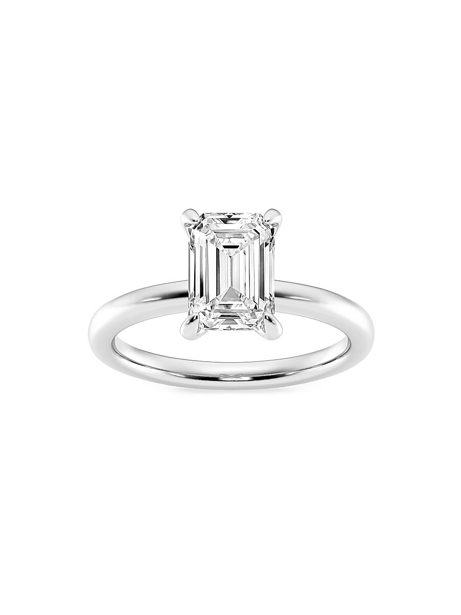 Womens 14K White Gold & Emerald-Cut Lab-Grown Diamond Solitaire Ring/0.50-5.00 TCW Product Image
