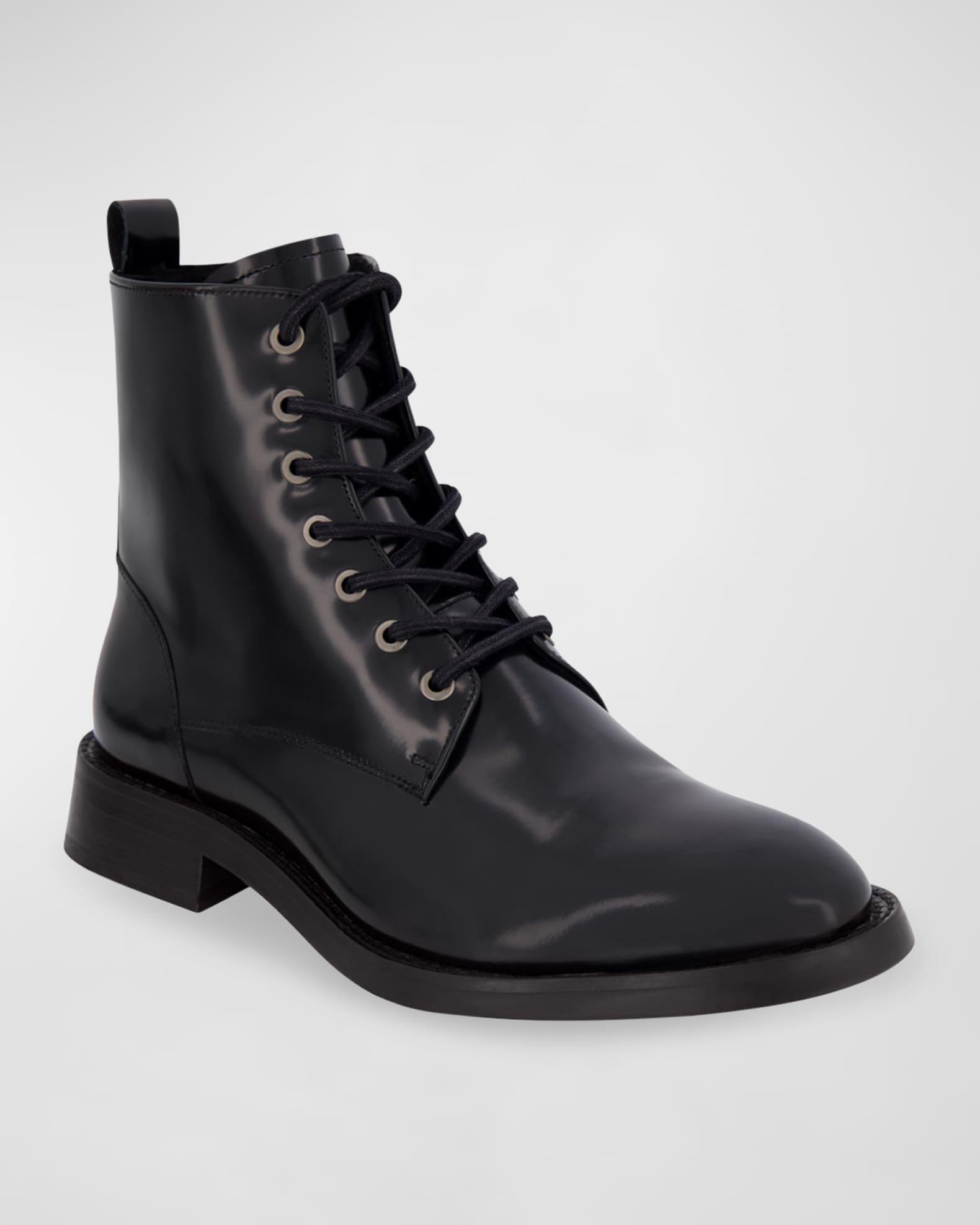 Men's Box Leather Combat Boots Product Image
