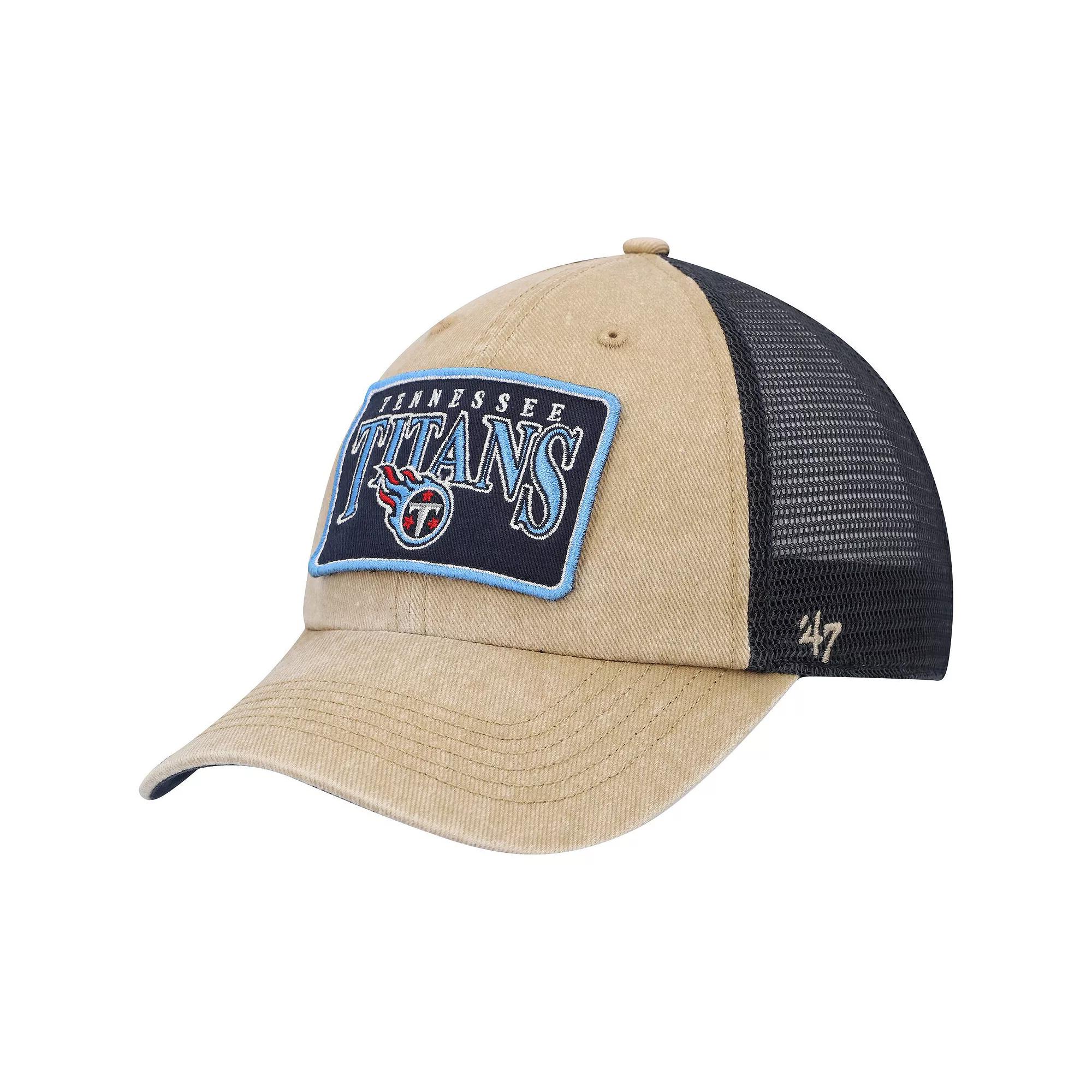 Men's '47 Khaki Tennessee Titans Dial Trucker Clean Up Adjustable Hat, Beig K Product Image