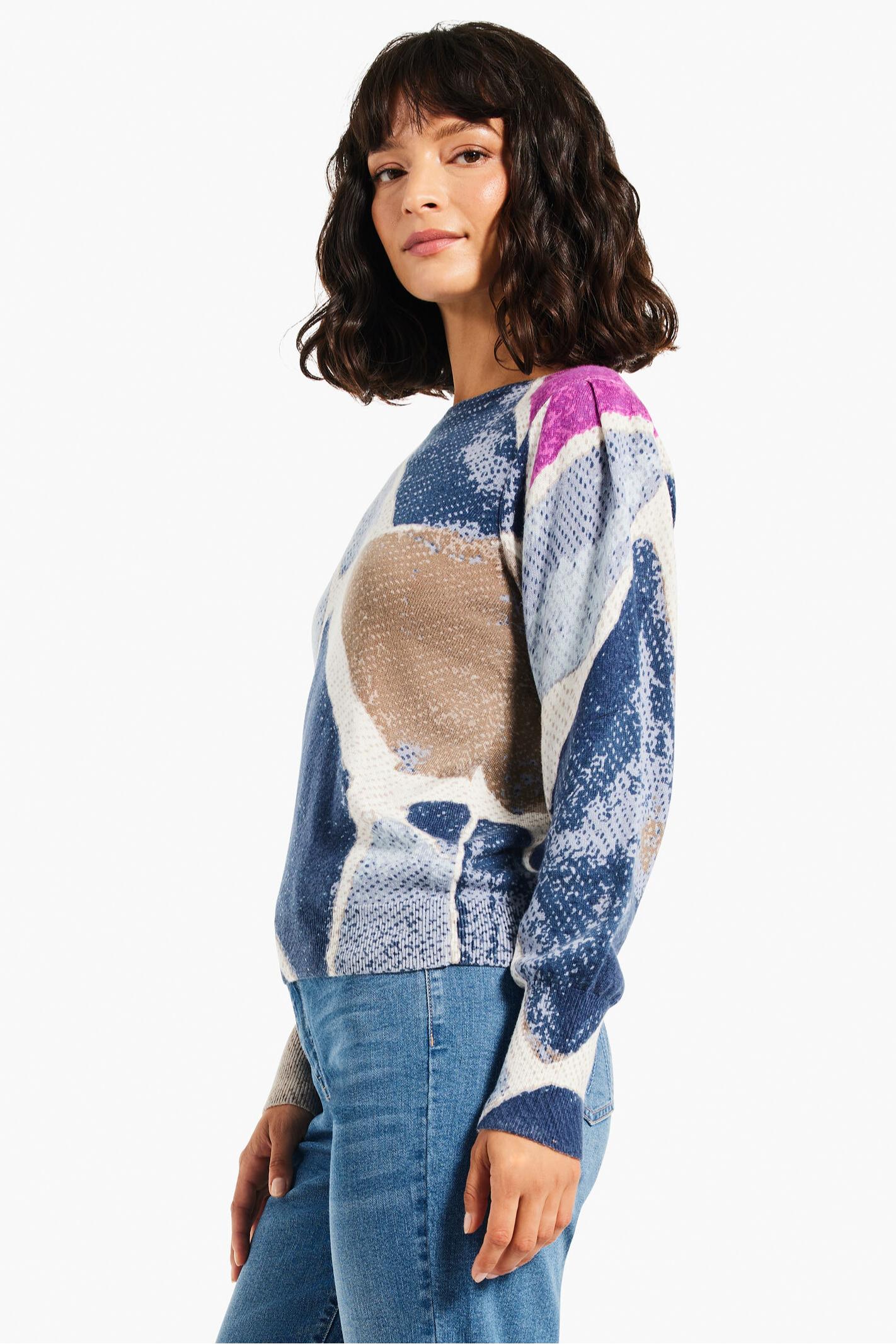 Printed Tiles Femme Sleeve Sweater Product Image