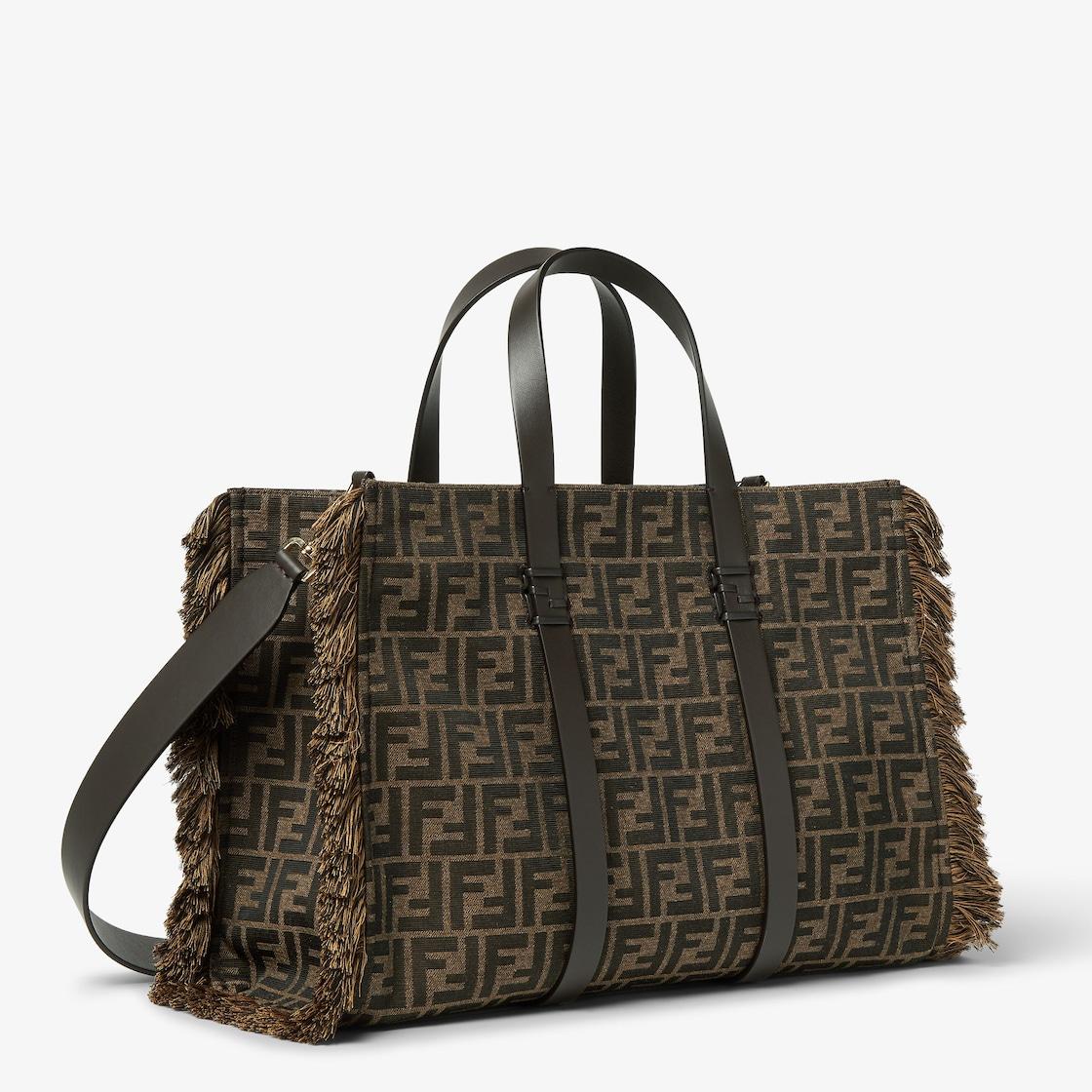Summer ToteBrown FF jacquard fabric bag Product Image