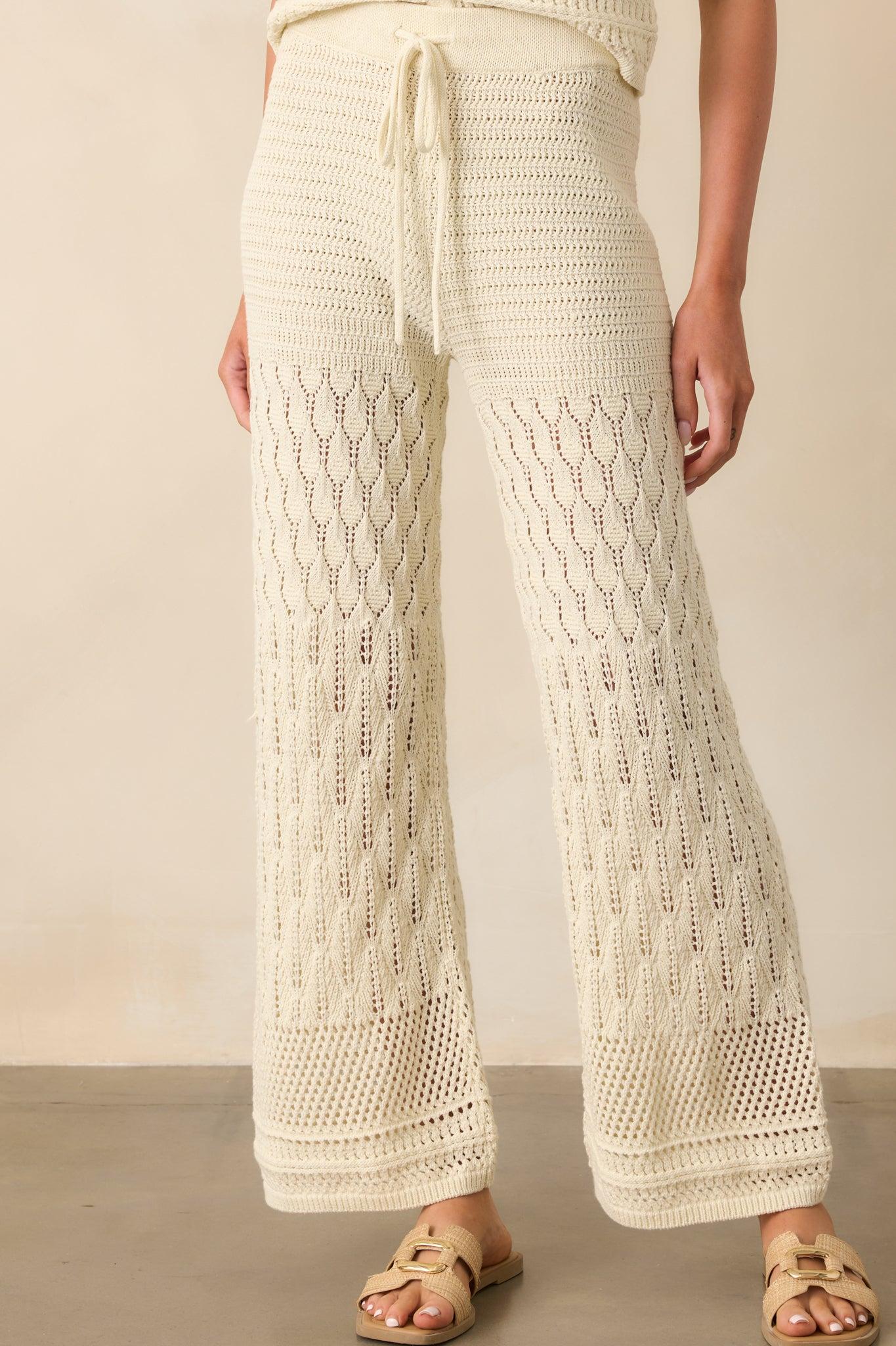 Z Supply Ivory Adia Crochet Pants Product Image