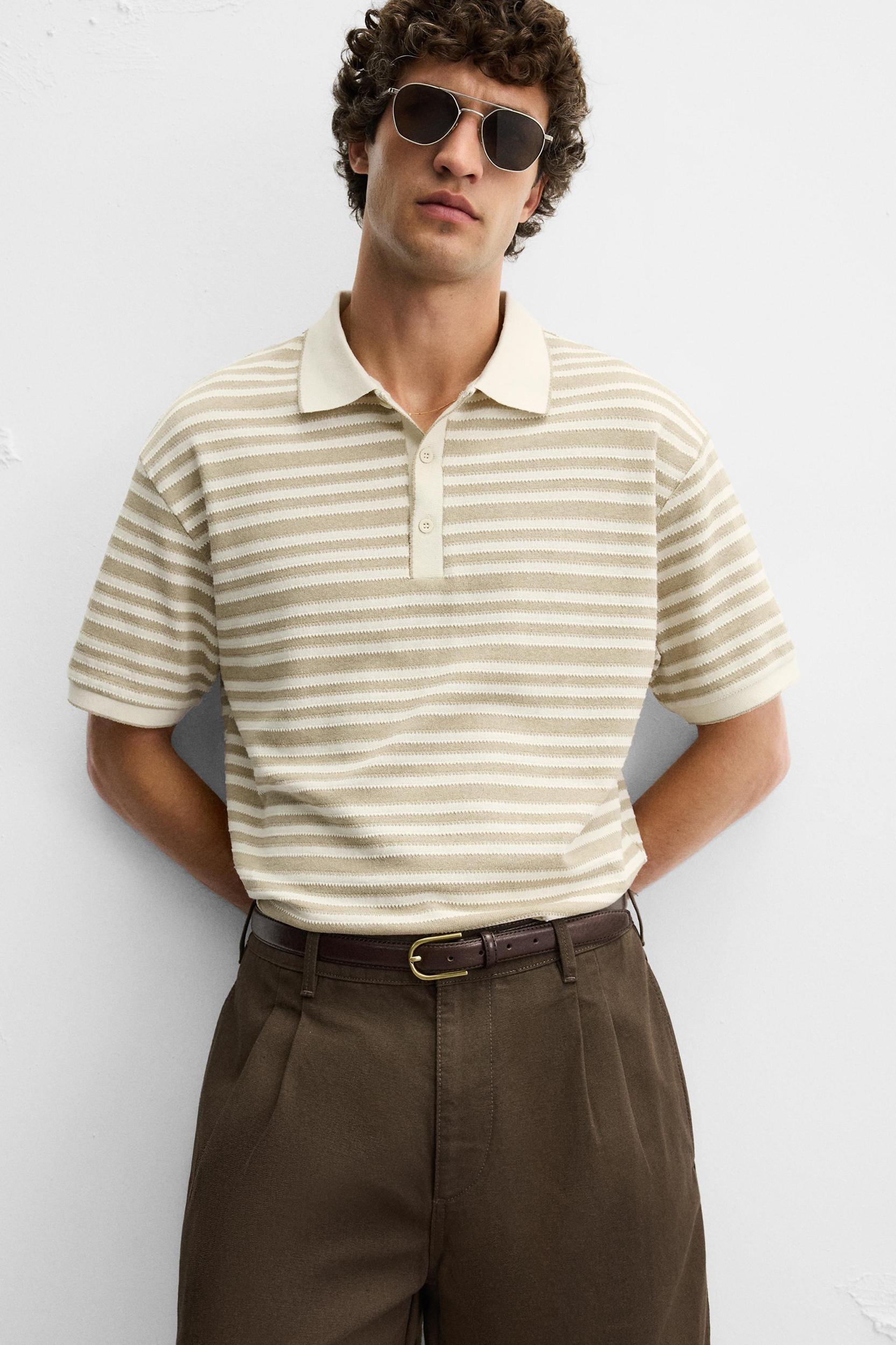 JACQUARD STRIPED POLO SHIRT Product Image