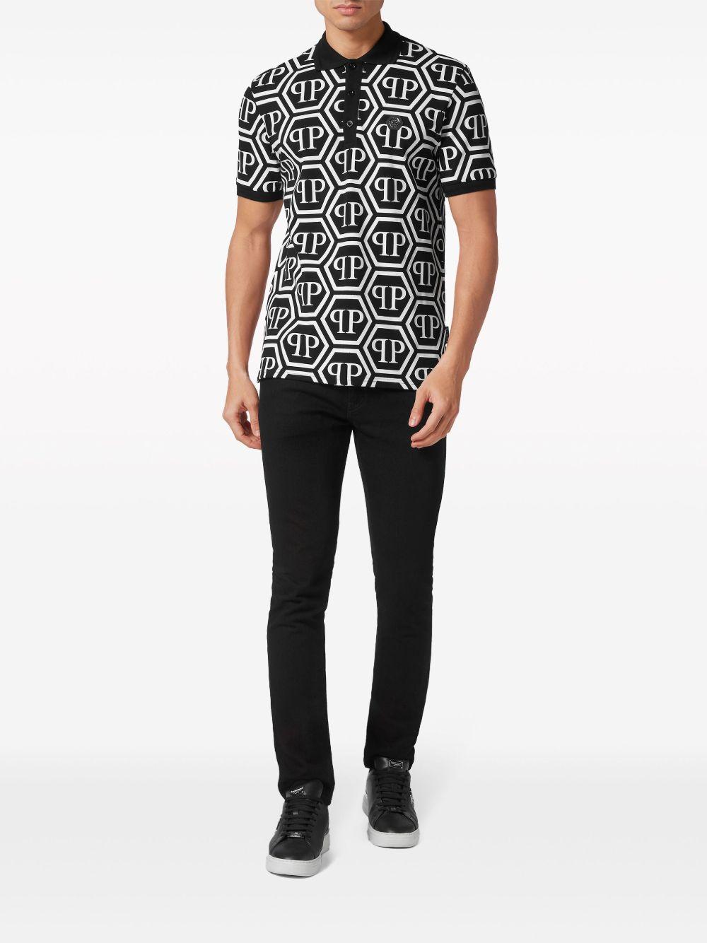 monogram-print cotton polo shirt Product Image