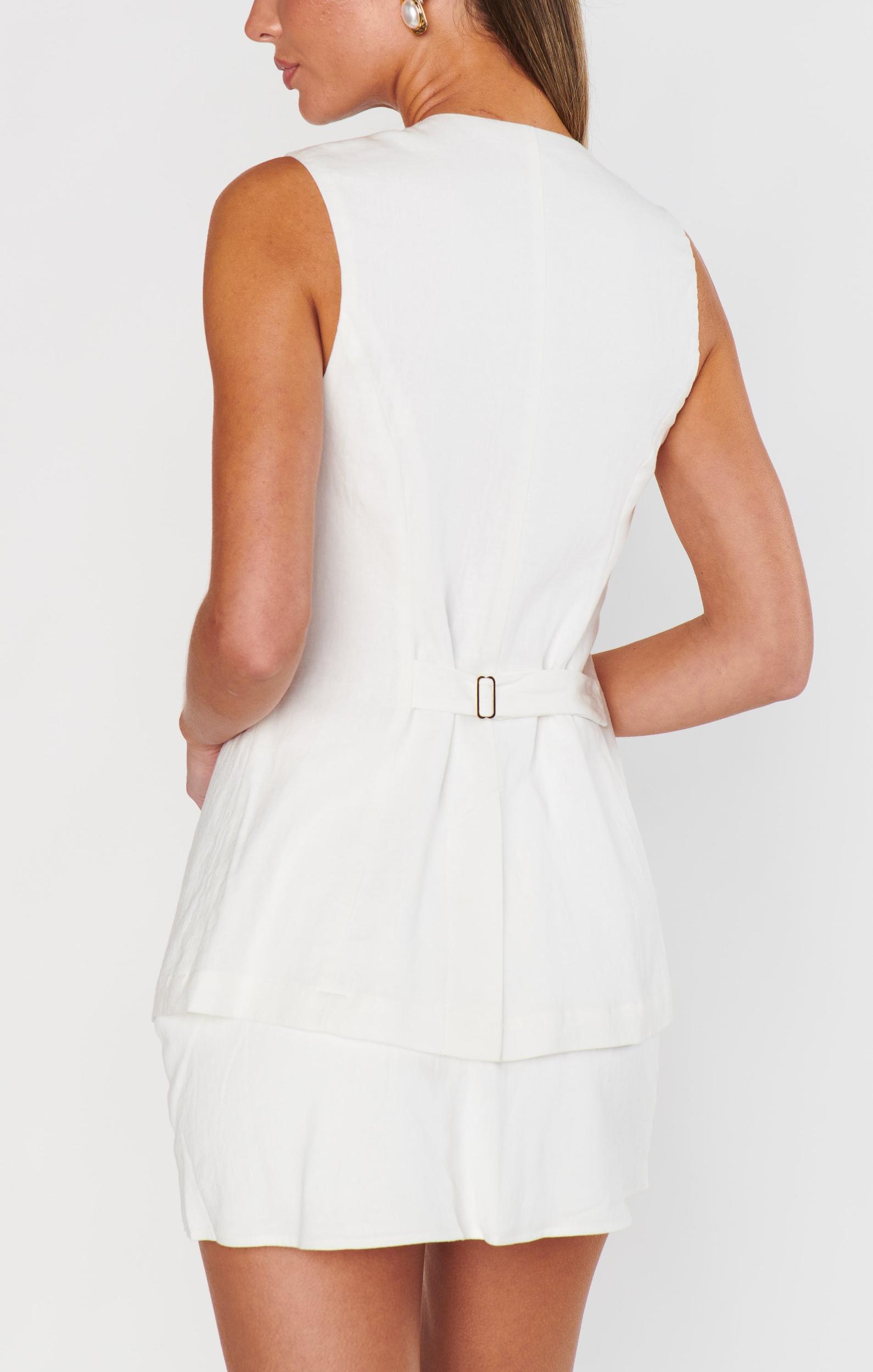 Leighton Vest Top ~ White Linen Product Image
