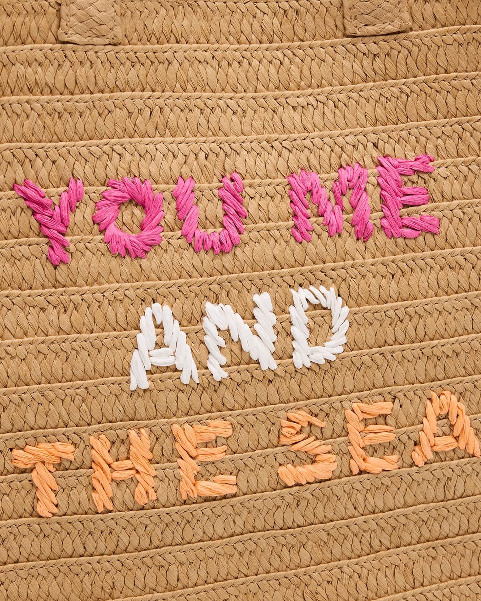 You Me And The Sea Woven Straw Tote Bag Product Image