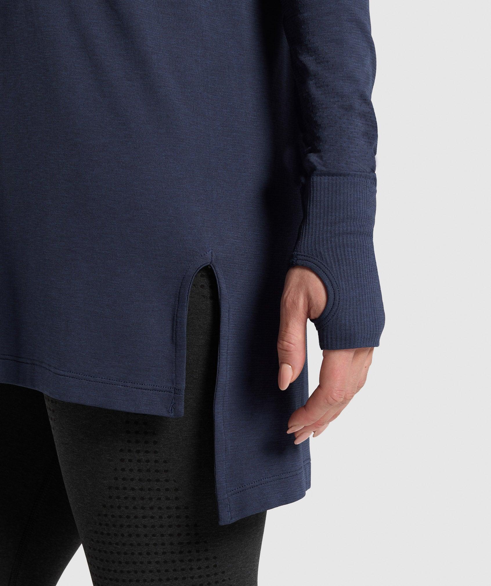 Gymshark Vital Long Line Top - Heavy Blue Marl Female Product Image