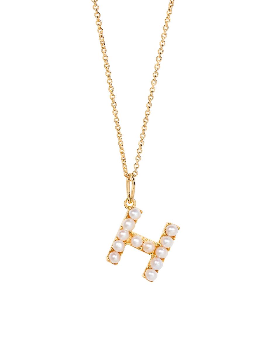 Womens Bridget Initial 14K-Gold-Plated & Freshwater Pearl Necklace Product Image