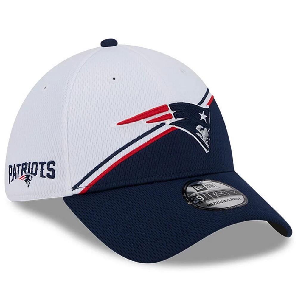 Men's New Era White/Navy New England Patriots 2023 Sideline 39THIRTY Flex Hat,  Product Image