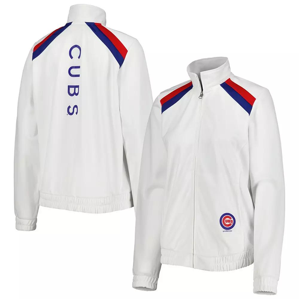 Women's G-III 4Her by Carl Banks White Chicago Cubs Red Flag Full-Zip Track Jacket, Size: 2XL Product Image