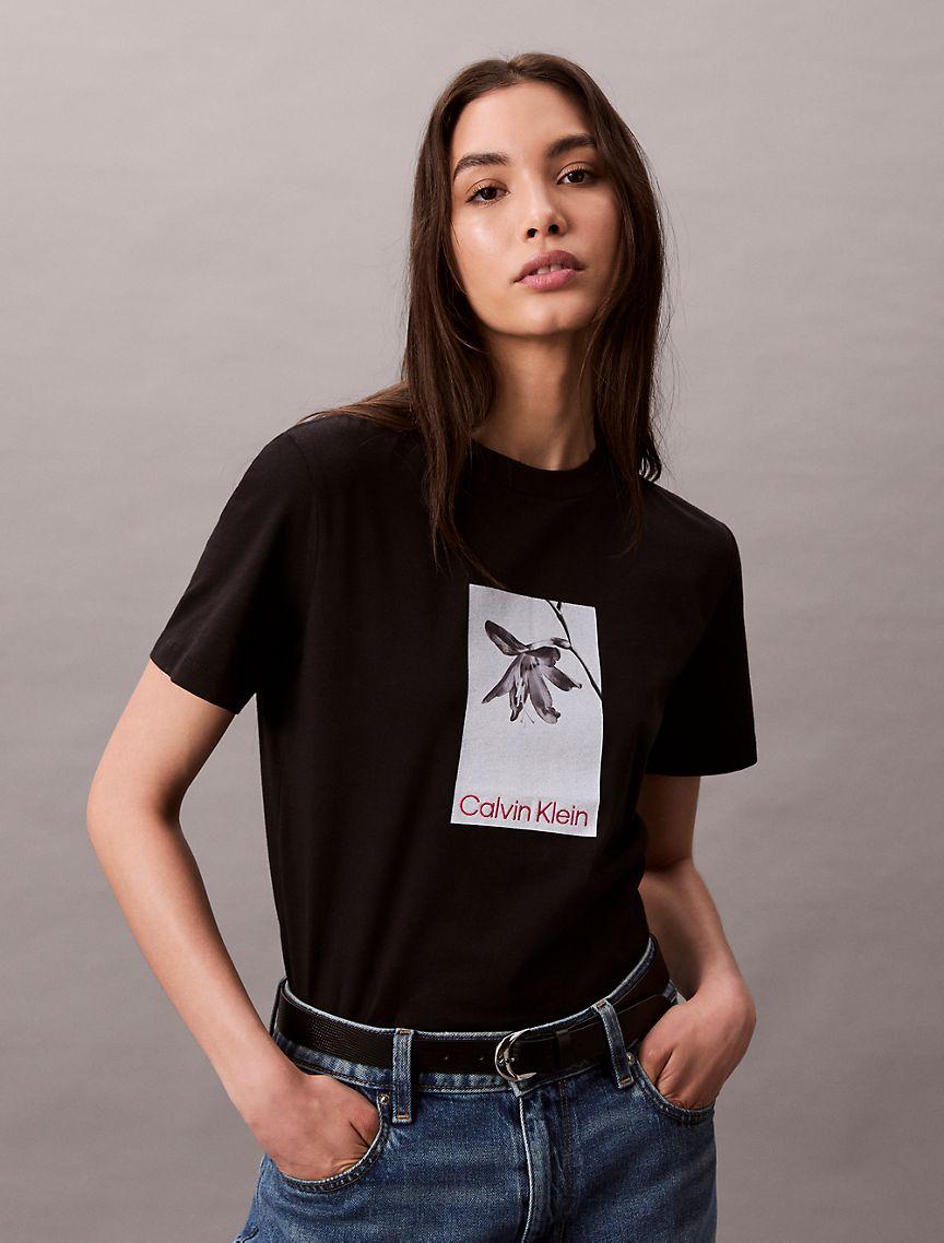 Floral Photo Graphic Classic T-Shirt  Product Image