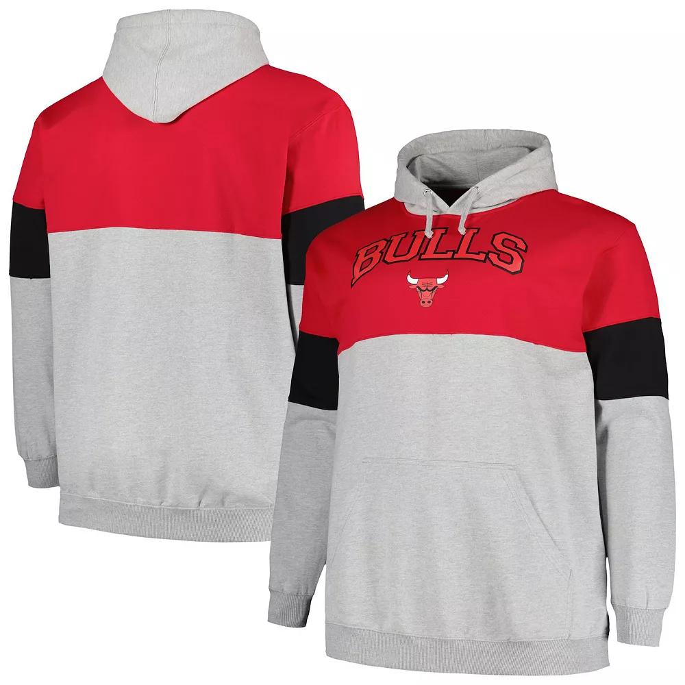 Men's Fanatics Branded Red/Black Chicago Bulls Big & Tall Pullover Hoodie, Size: 2XLT Product Image