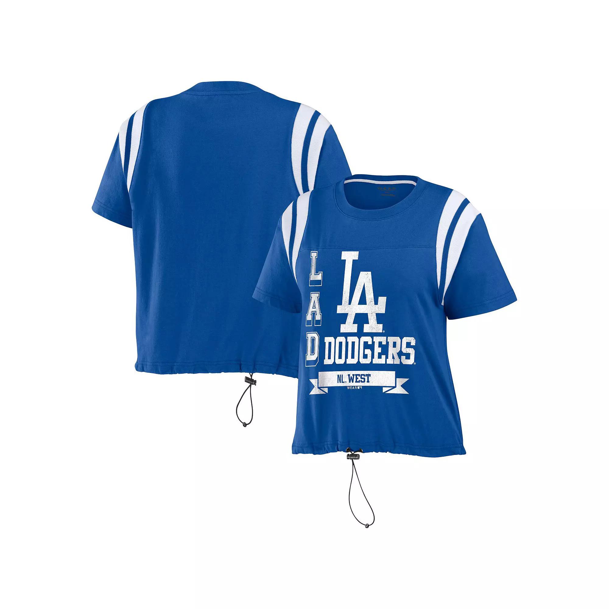 Women's WEAR by Erin Andrews Royal Los Angeles Dodgers Cinched Colorblock T-Shirt,  Product Image