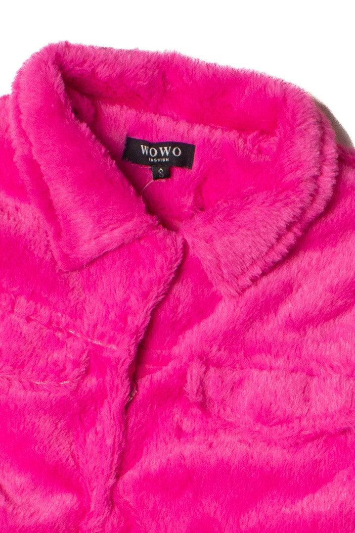 Cropped Faux Fur Shacket Product Image