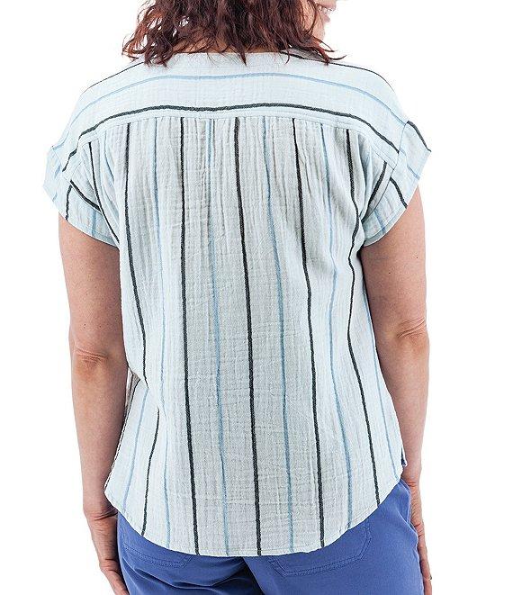 Aventura Kelford Striped V-Neckline Short Sleeve Top Product Image