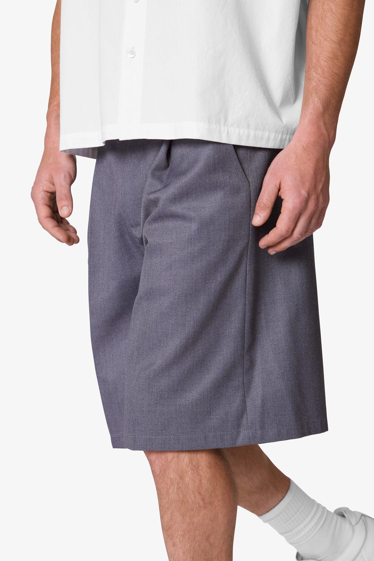 Big Pleated Shorts - Grey Product Image