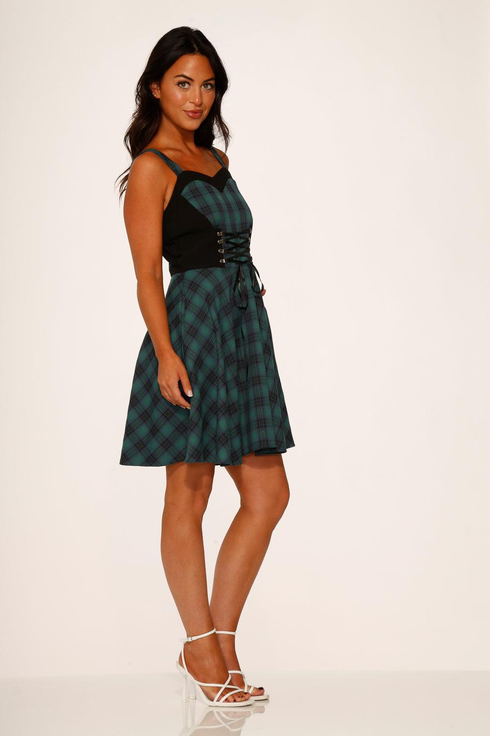Green Plaid Swing Dress Product Image