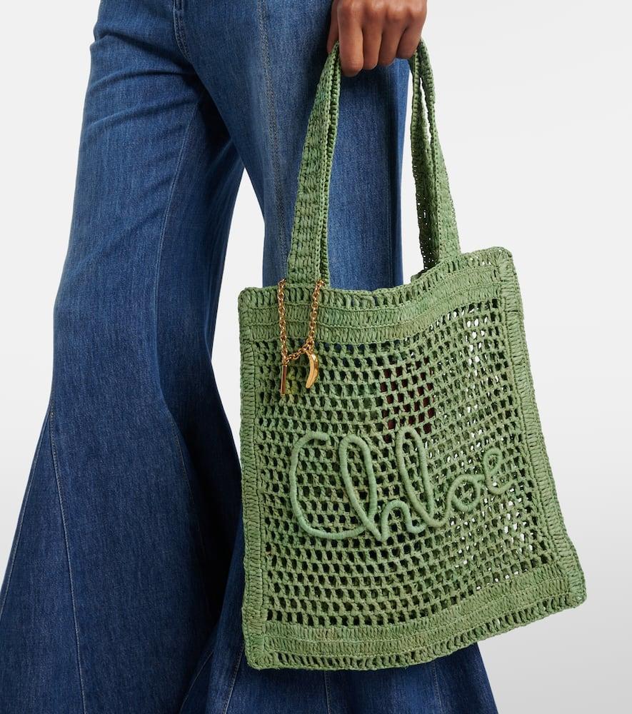 Summer Banana tote bag in raffia Product Image
