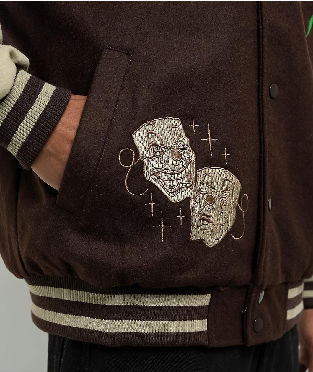 DGK Represent Letterman Brown & Tan Varsity Jacket Product Image
