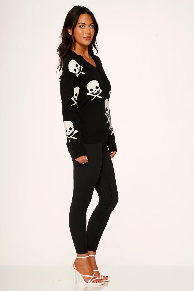 Black Skulls Sweater Product Image