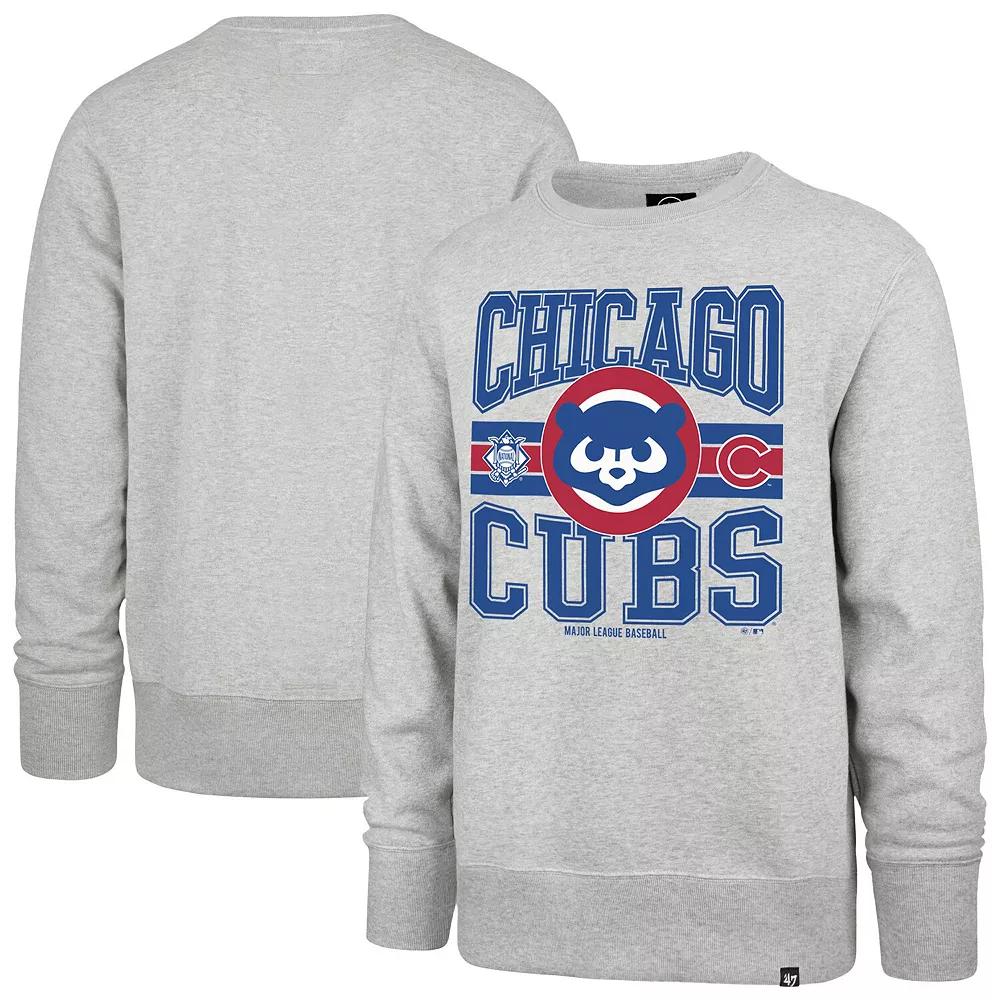 Men's '47  Gray Chicago Cubs Letters Headline Pullover Sweatshirt, Size: Medium, Grey Product Image