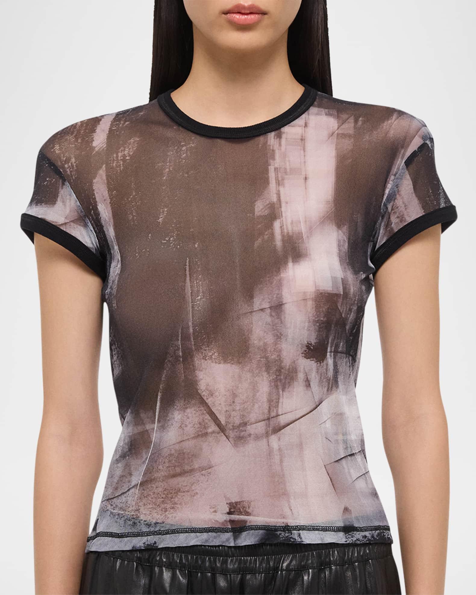 Printed Slim Mesh Tee Product Image