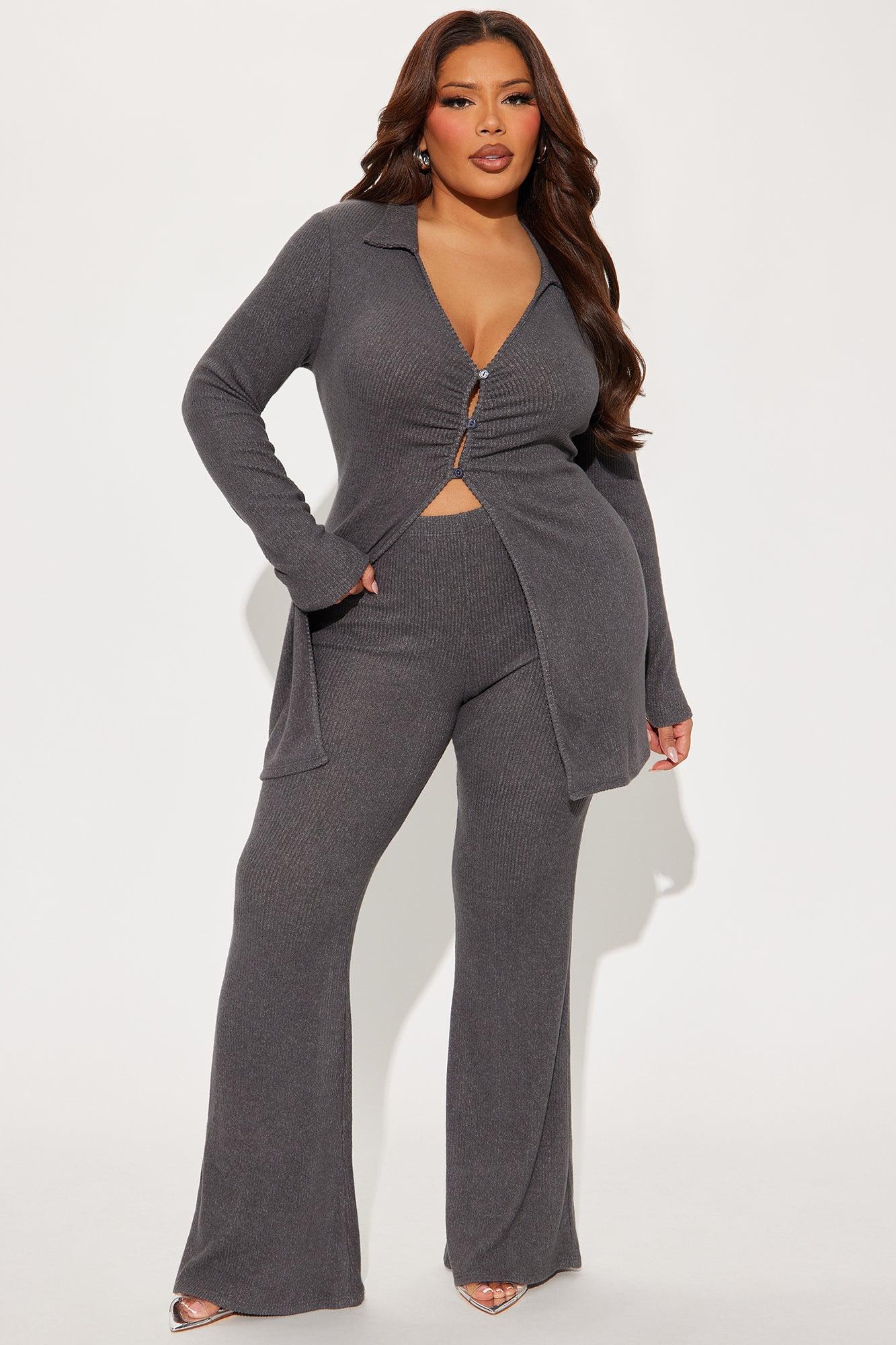 Camille Cozy Pant Set - Charcoal Female Product Image