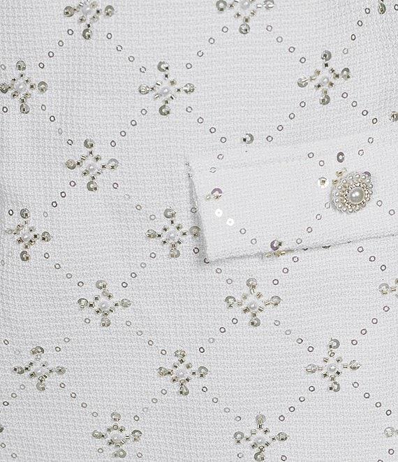 City Vibe Sleeveless Woven Sequin & Bead Dress Product Image