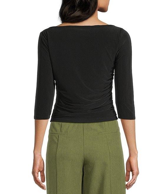 Moa Moa Boat Neck Quarter Sleeve Top Product Image