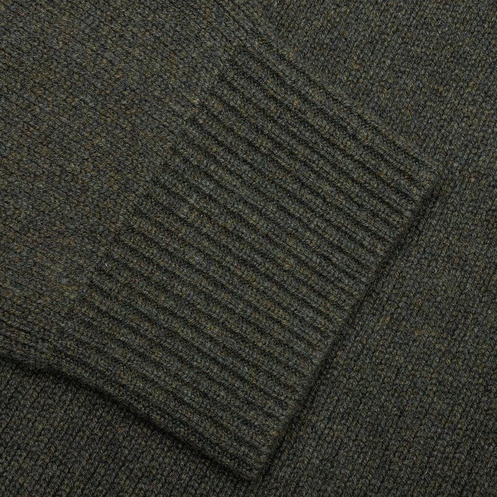 Oversized Crew Neck Sweater - Dark Green Male Product Image