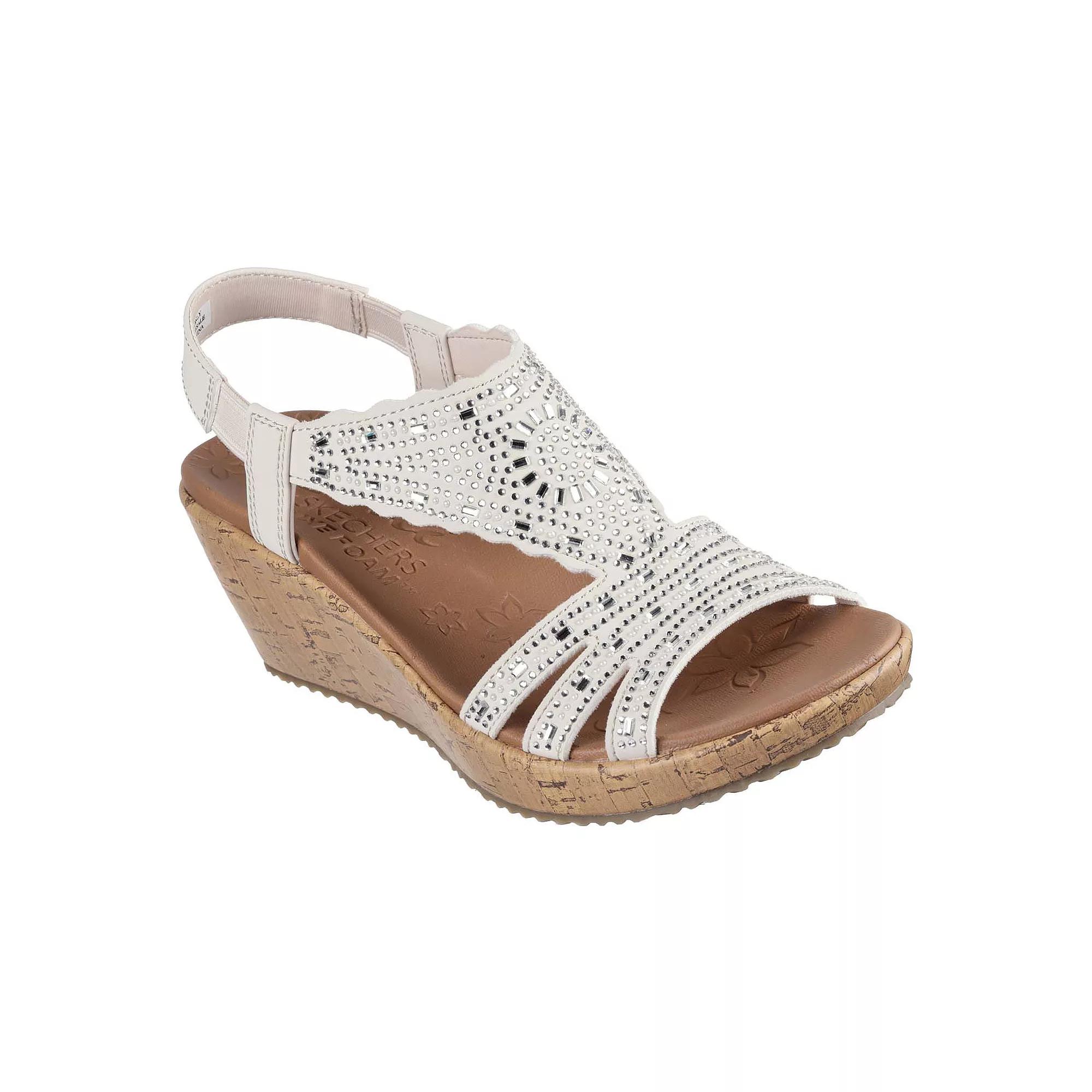 Skechers Cali® Beverlee Dazzling Charm Women's Wedge Sandals, Size: 9.5, Off White Product Image