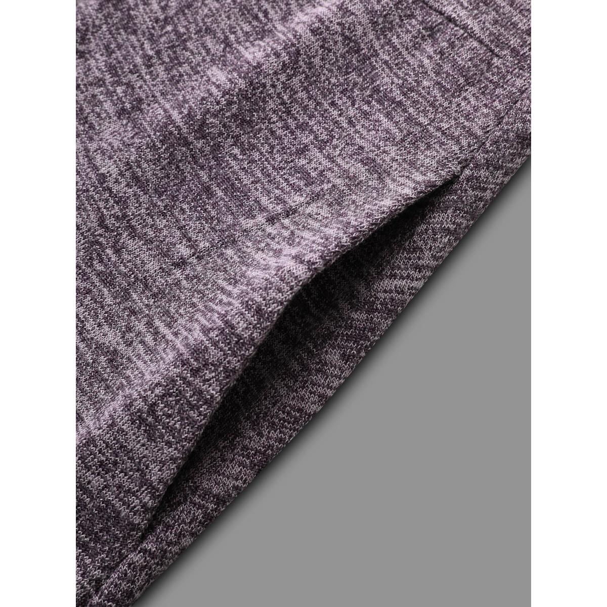 Plus Size Solid Heather Button Up Knit Dress Deeppurplered Women Casual Button Knit Dresses Bloomchic 28/5X Product Image