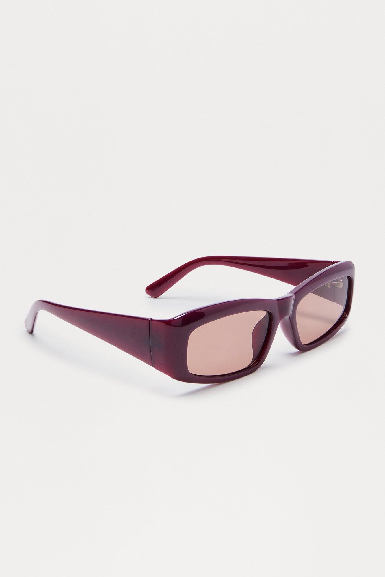 Top Down Square Sunglasses - Burgundy Female Product Image