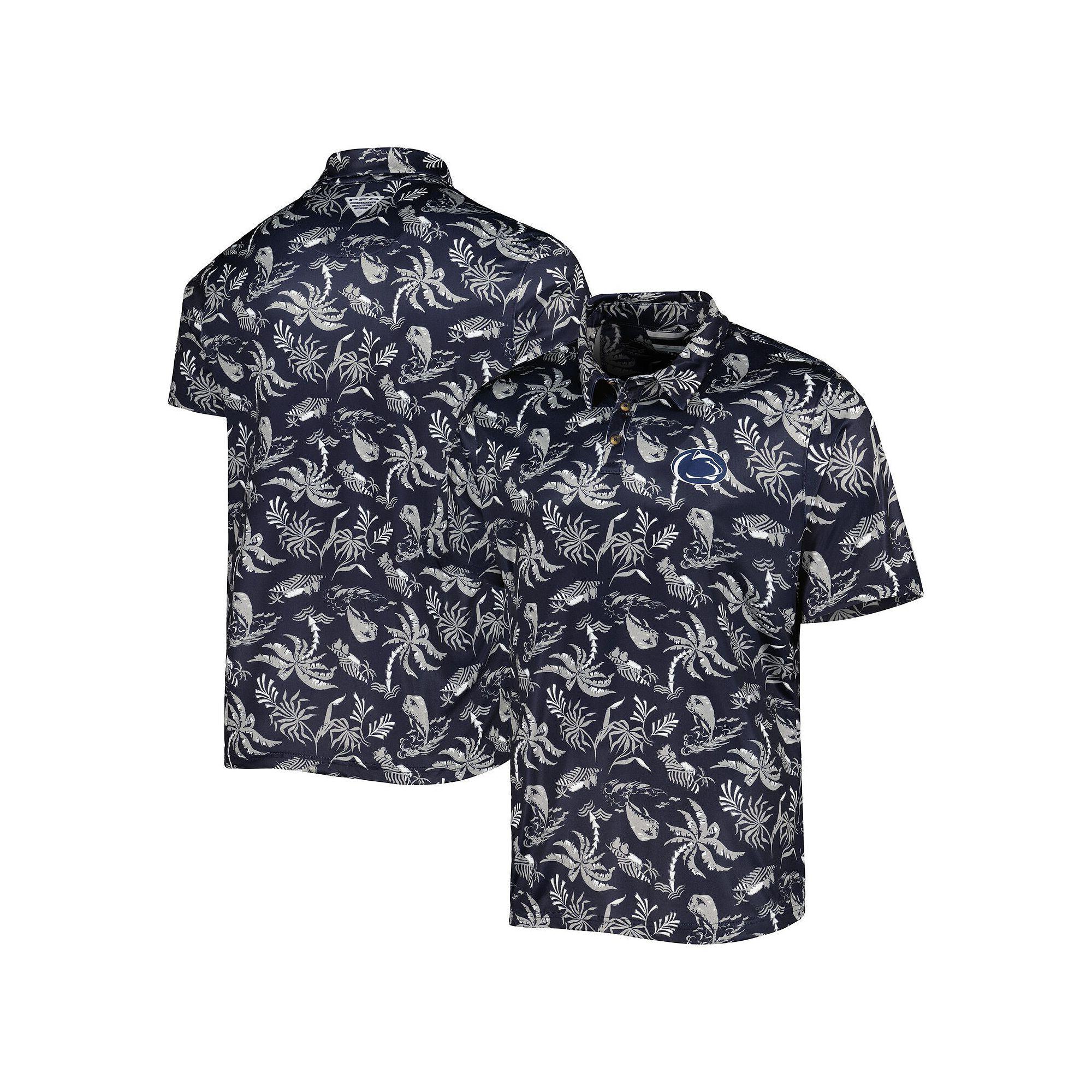 Men's Columbia Navy Penn State Nittany Lions Super Terminal Tackle Omni-Shade Polo, Size: Medium, Blue Product Image