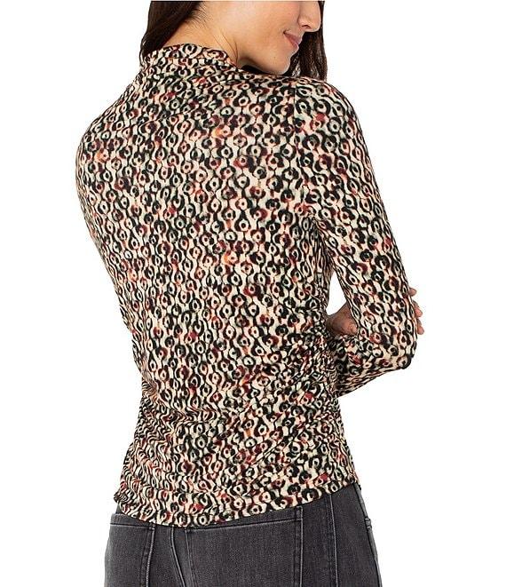 Liverpool Los Angeles Jersey Knit Geo Ikat Mock Neck Long Sleeve Top Product Image