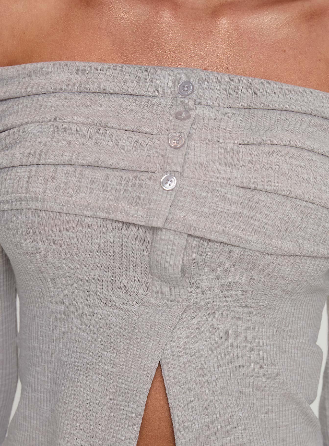 Victorea Off Shoulder Top Grey Product Image