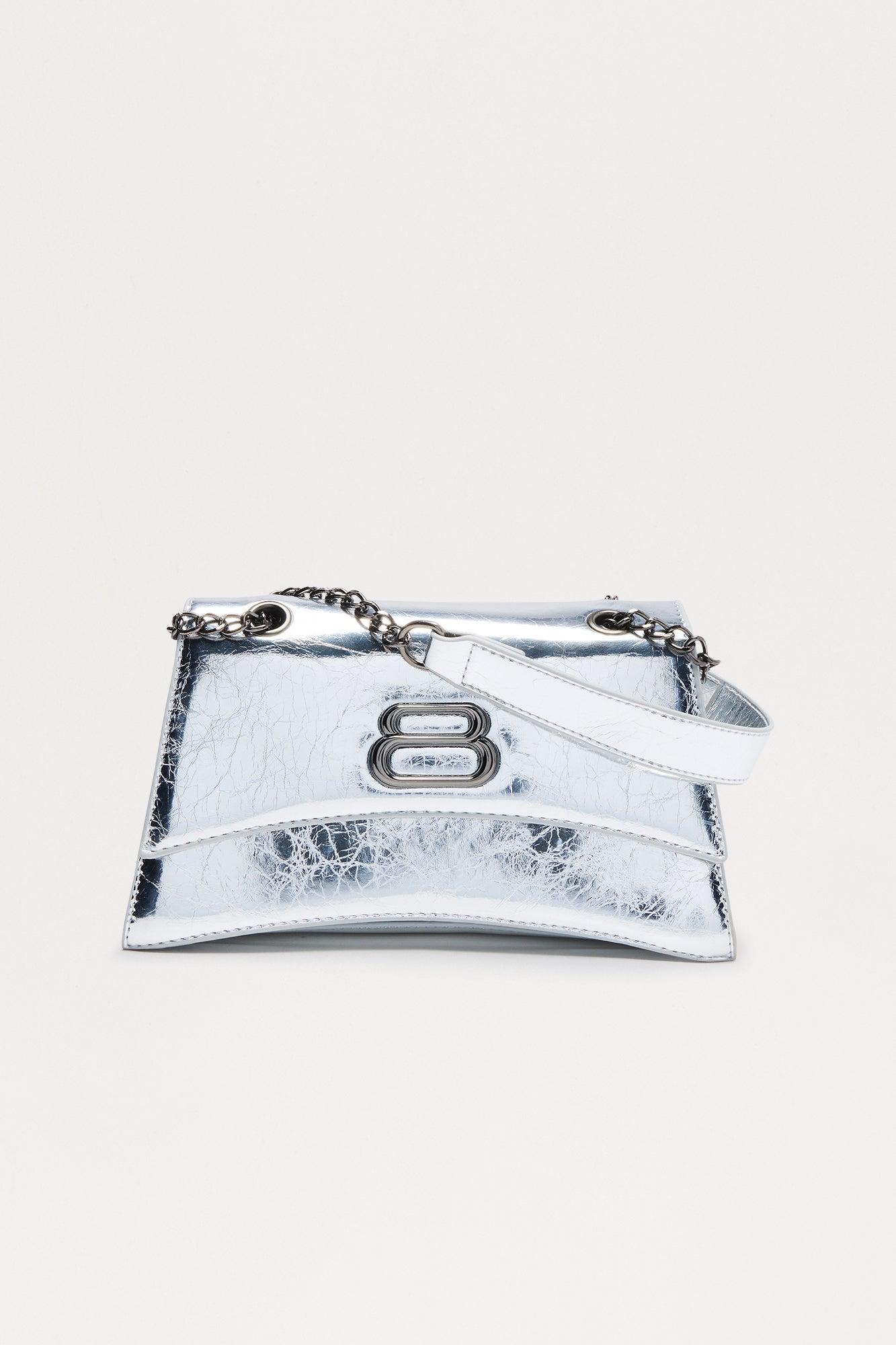 Charm Me Faux Leather Shoulder Handbag - Silver Female Product Image