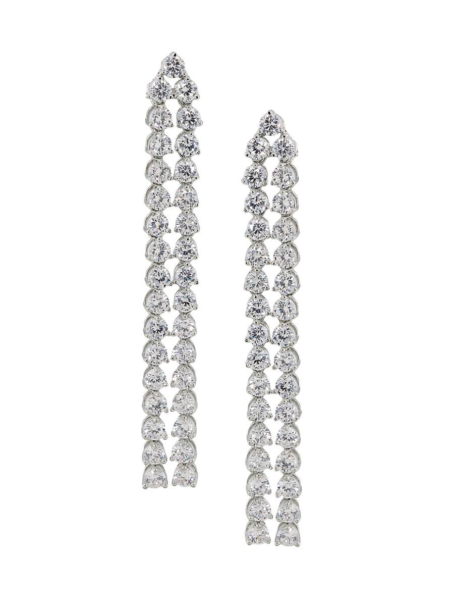 Womens Sophie Sterling Silver & Cubic Zirconia Drop Earrings Product Image