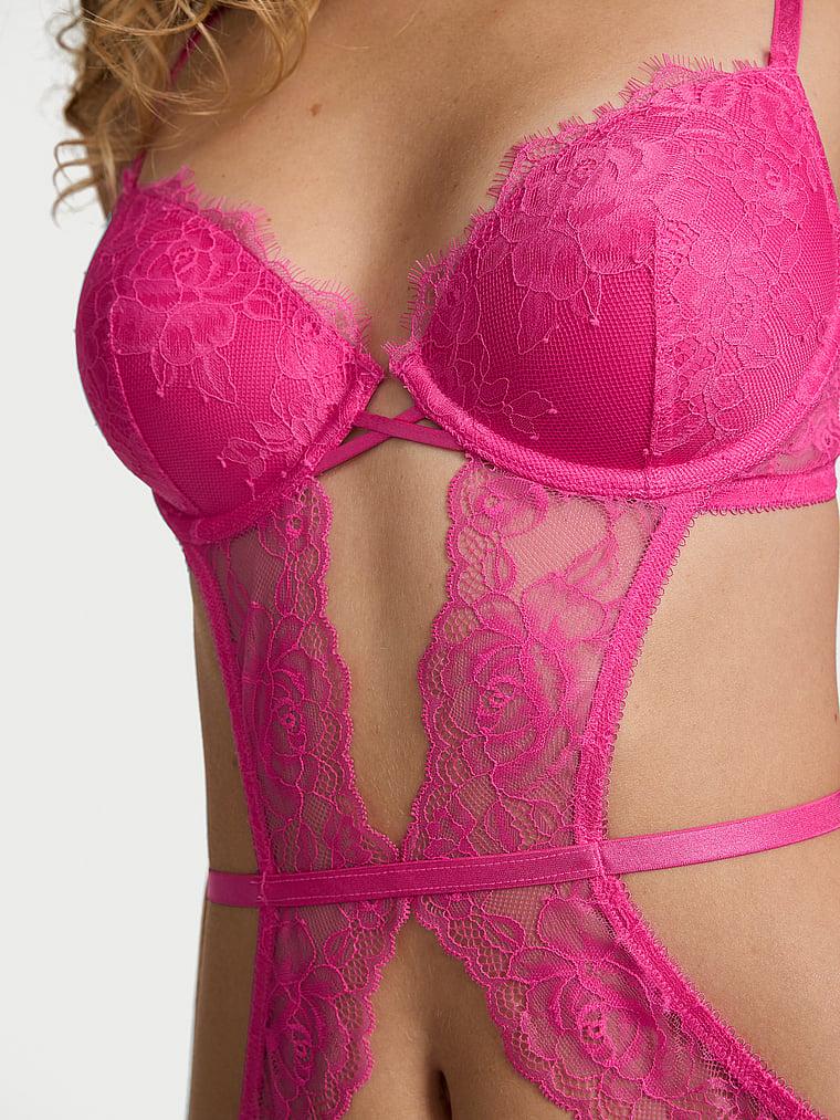 Rose Lace Lightly Lined Strappy Teddy Product Image