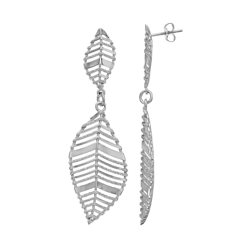 Sterling Silver Leaf Dangle Earrings, Women's Product Image