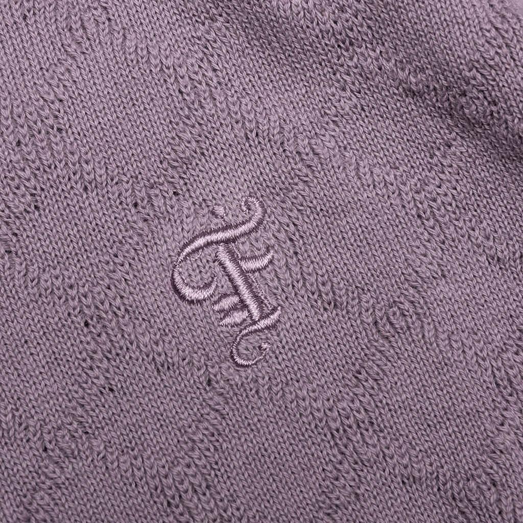 Hogan Pointelle Raglan Sleeve Sweater Polo - Mauve Male Product Image