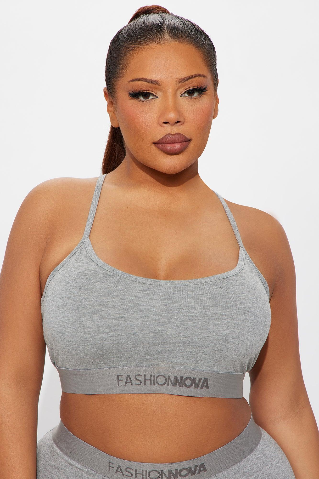 FN Mood Scoop Cami Cotton Bra - Heather Grey Female Product Image